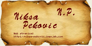 Nikša Peković vizit kartica